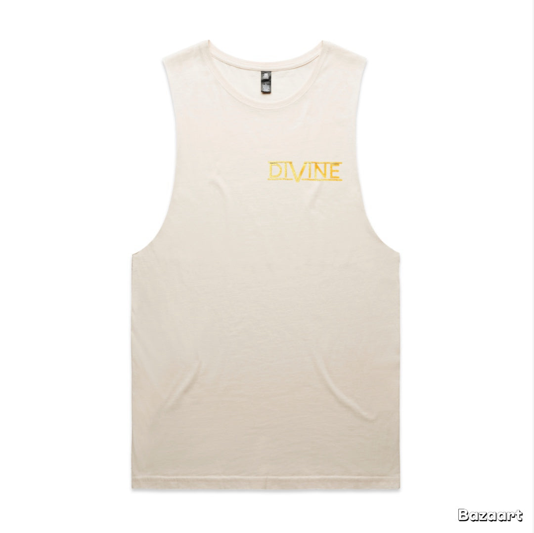 Divine Palm Tree Tank Top Ecru