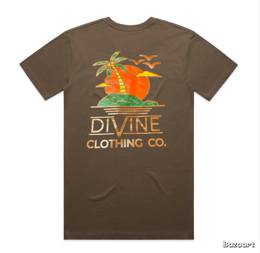 Divine Palm Tree T-Shirt Walnut