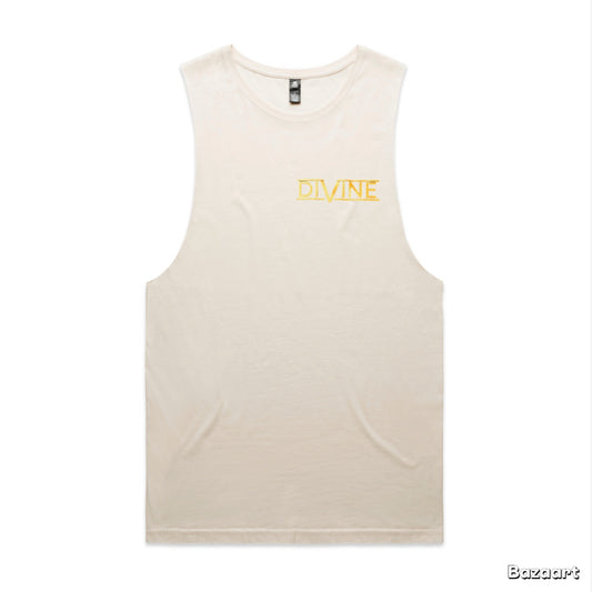 Divine Palm Tree Tank Top Ecru