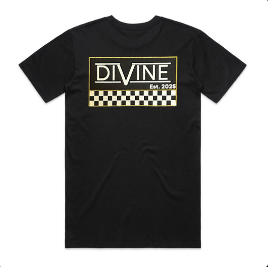 Divine Checkered Black T-Shirt