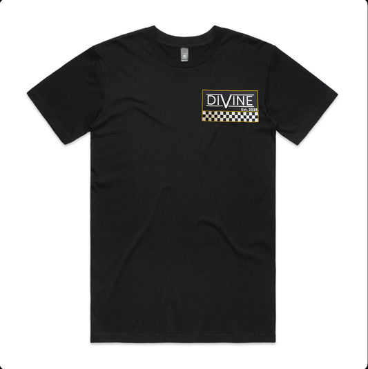 Divine Checkered Black T-Shirt