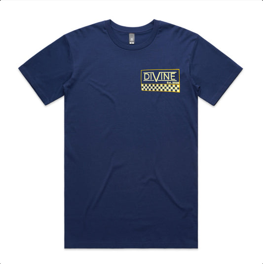 Divine Checkered Cobalt Blue T-Shirt