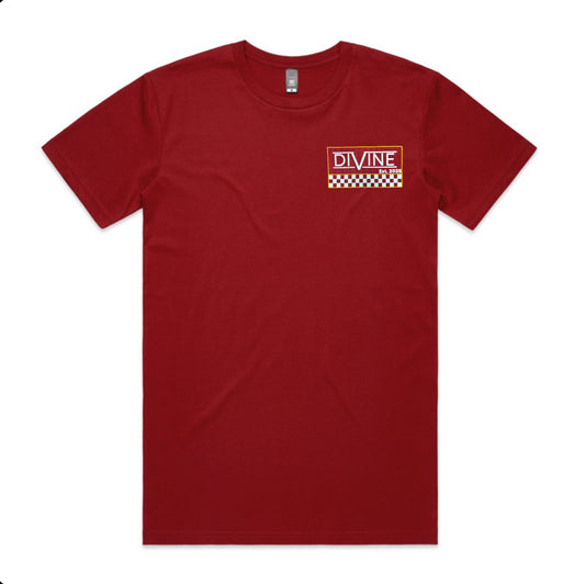 Divine Checkered Cardinal Red T-Shirt